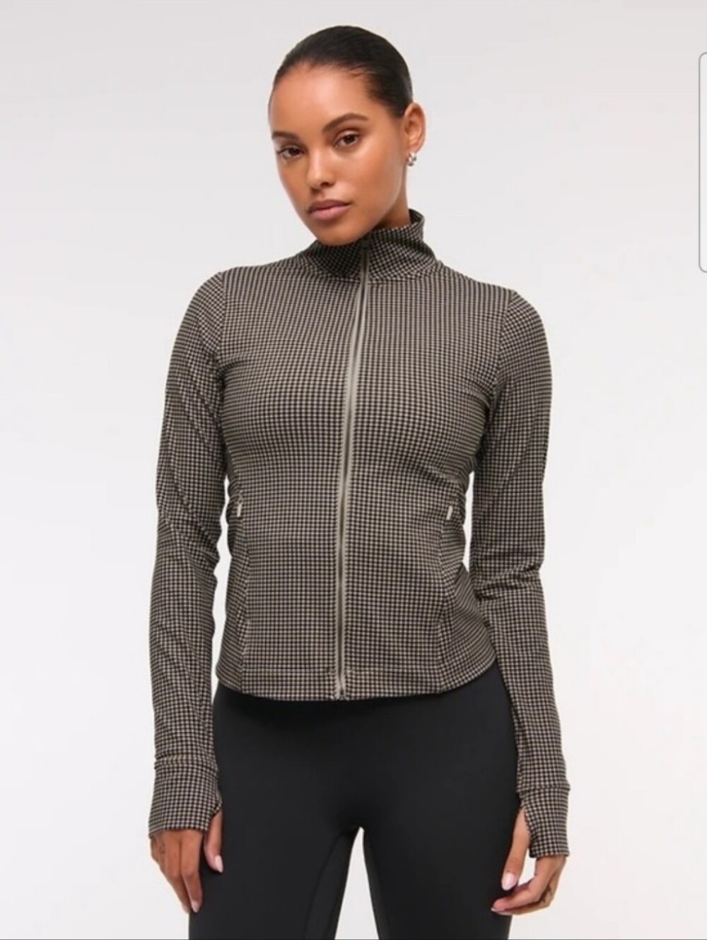 Nwt Ypb Abercrombie And Fitch Houndstooth Track Zip Up Jacket Sculptlux Small S